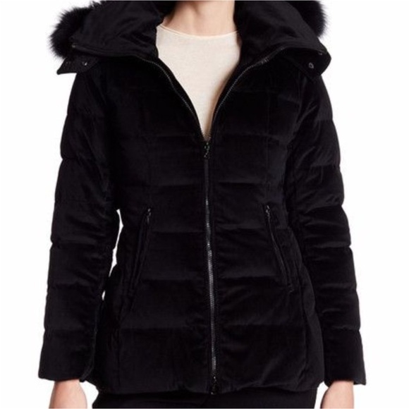Trina Turk Emma Velour Down Jacket Size 4 - Picture 1 of 9